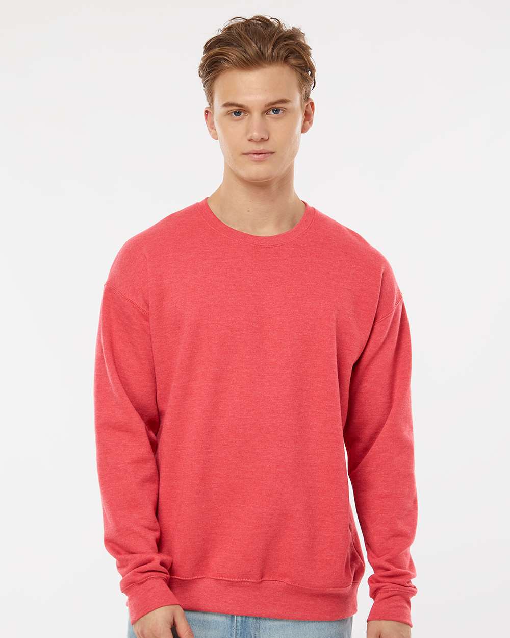 Tultex 340 Unisex Fleece Crewneck Sweatshirt - Heather Red