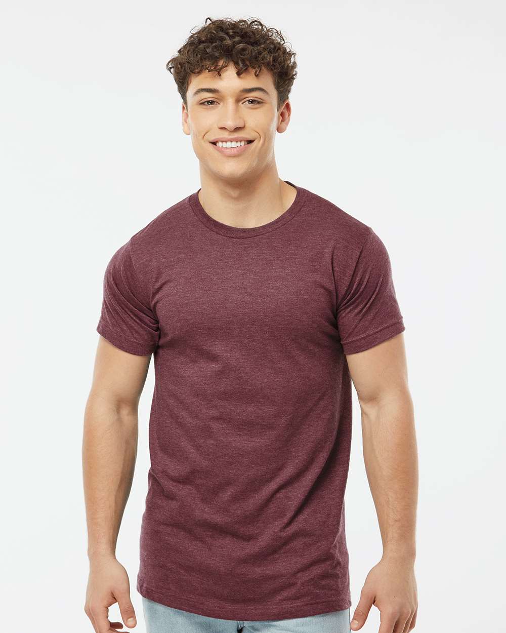 Unisex Fine Jersey T-Shirt - 202 - Heather Burgundy
