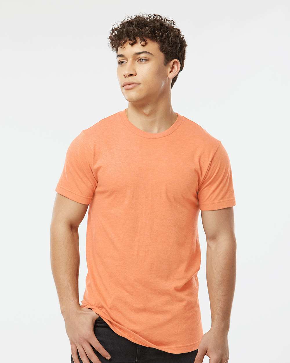 Unisex Fine Jersey T-Shirt - 202 - Heather Cantaloupe