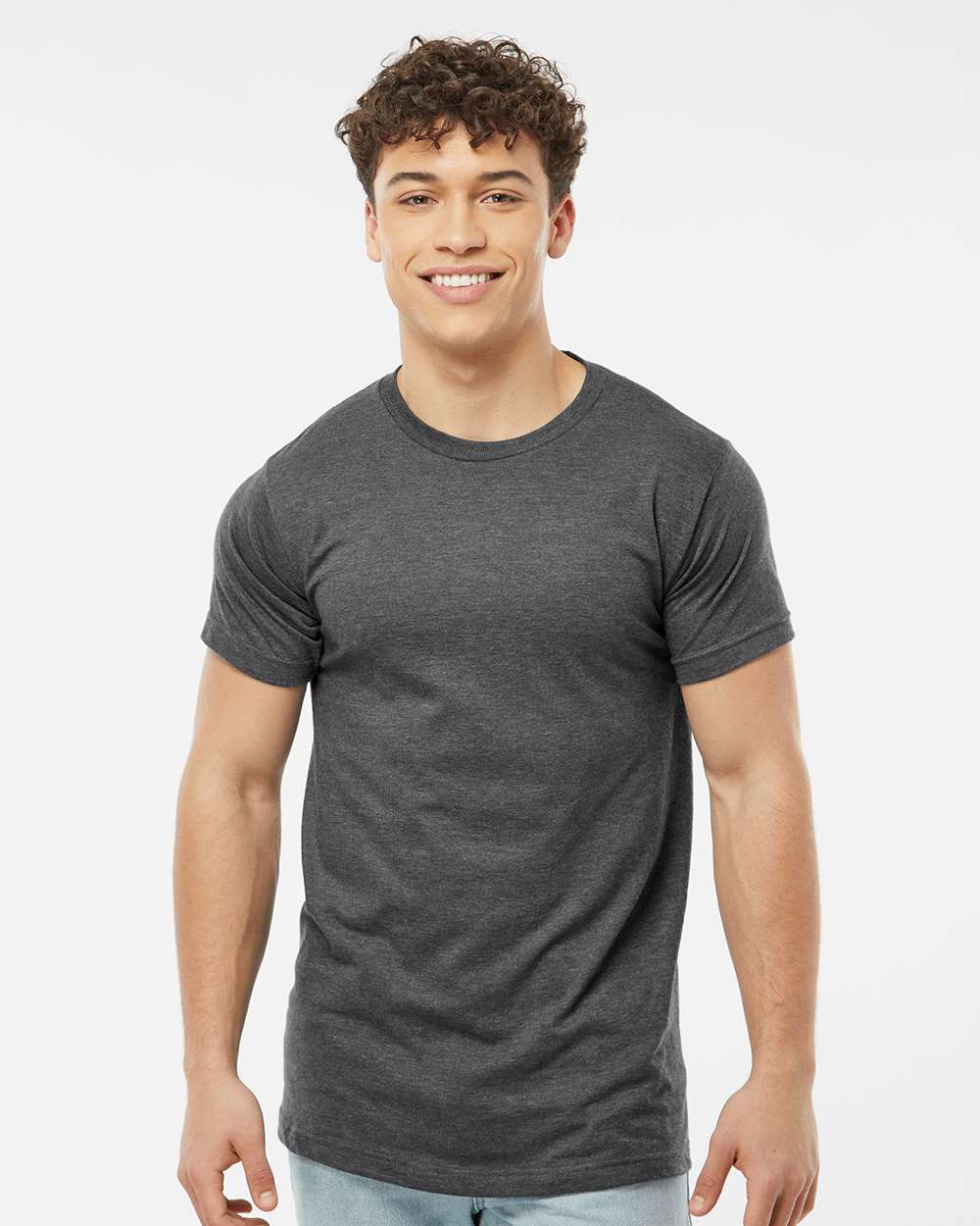 Unisex Fine Jersey T-Shirt - 202 - Heather Charcoal