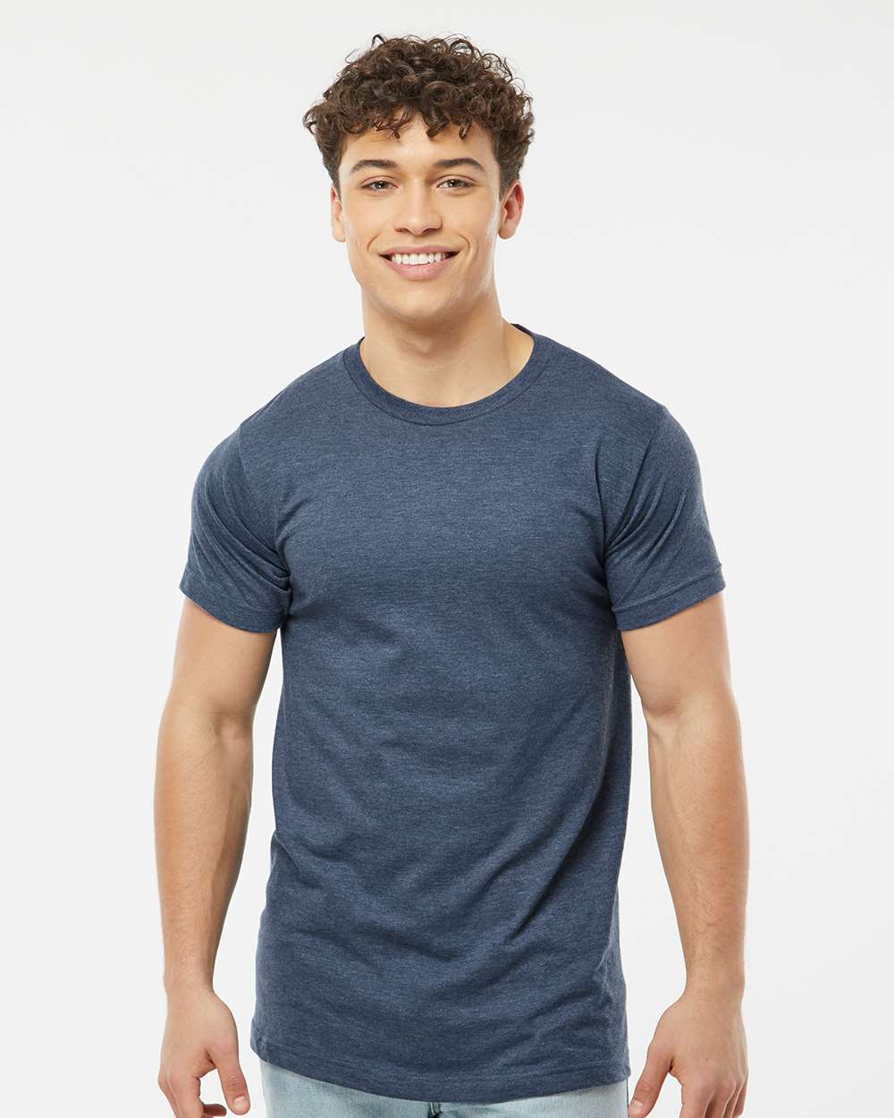Unisex Fine Jersey T-Shirt - 202 - Heather Denim