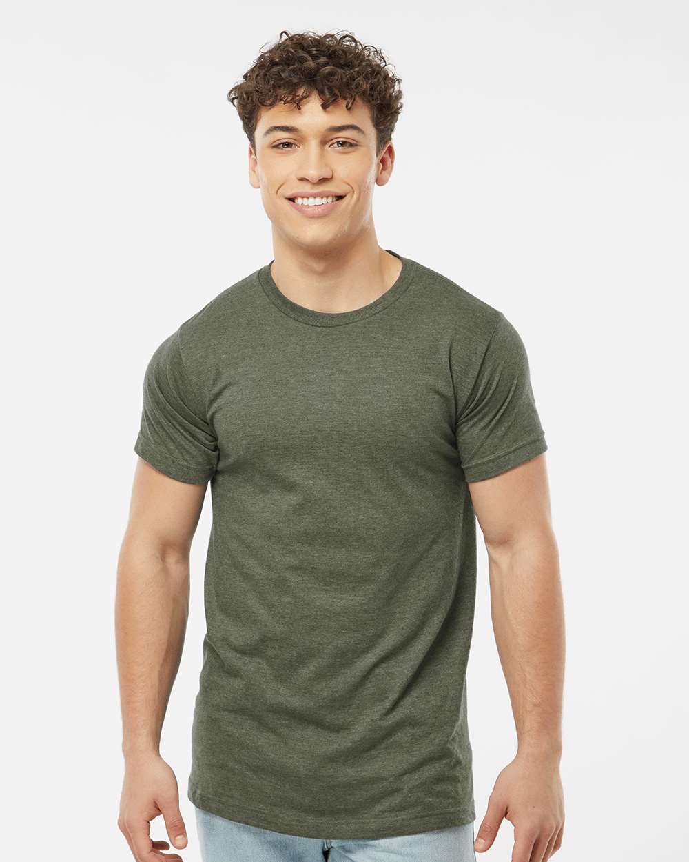 Unisex Fine Jersey T-Shirt - 202 - Heather Military Green