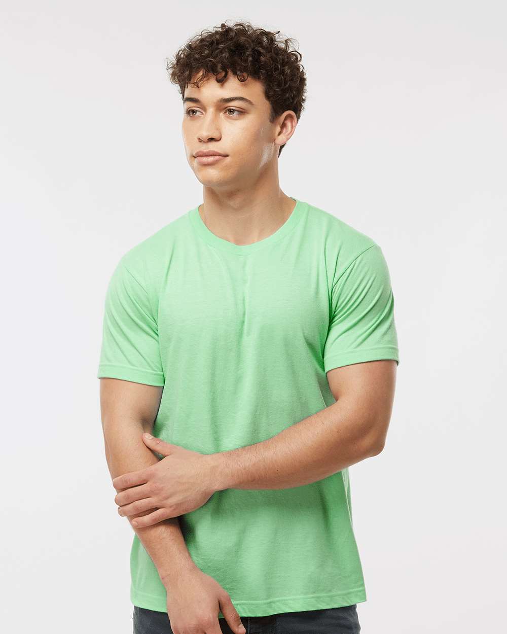 Unisex Fine Jersey T-Shirt - 202 - Heather Neo Mint