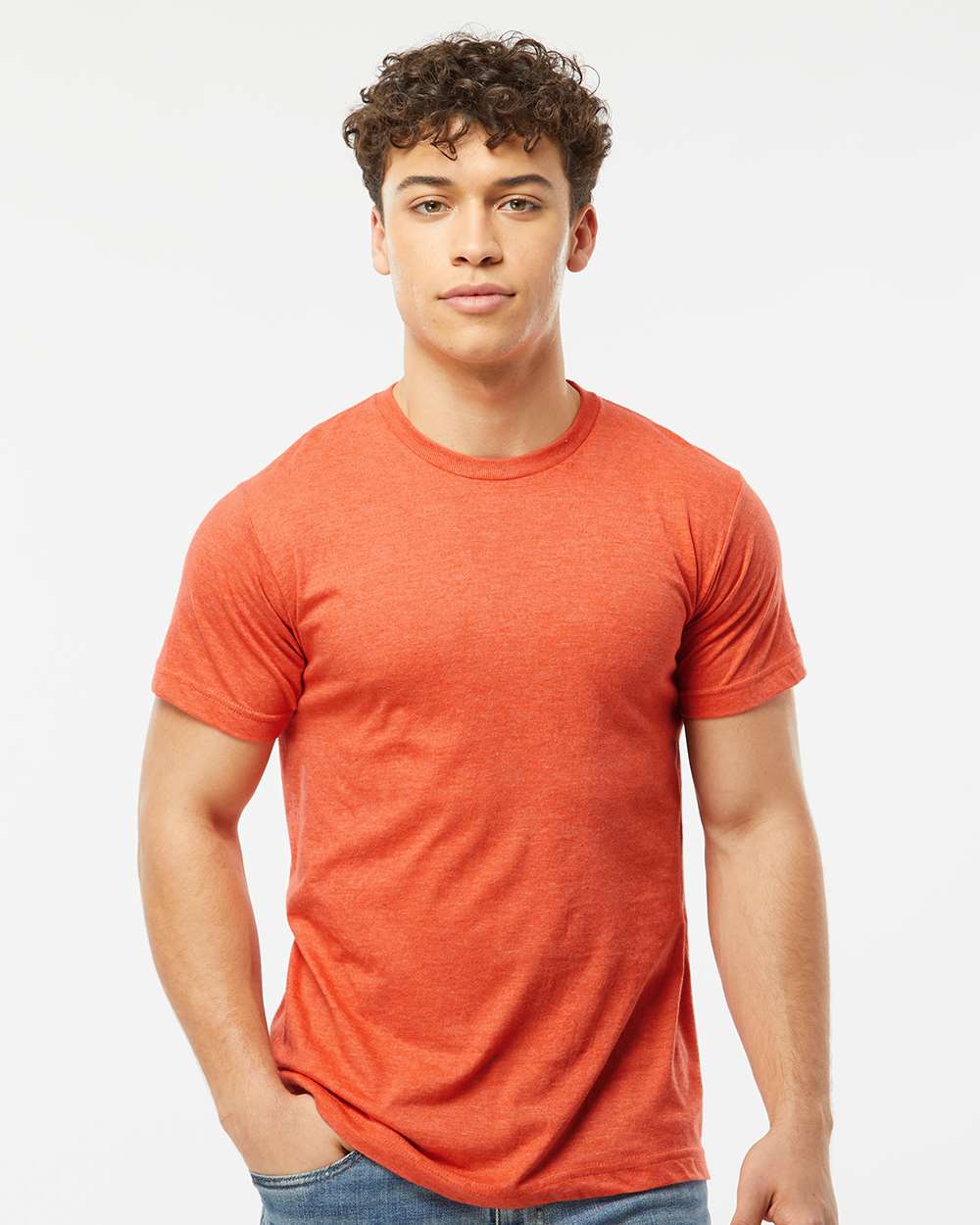 Unisex Fine Jersey T-Shirt - 202 - Heather Orange