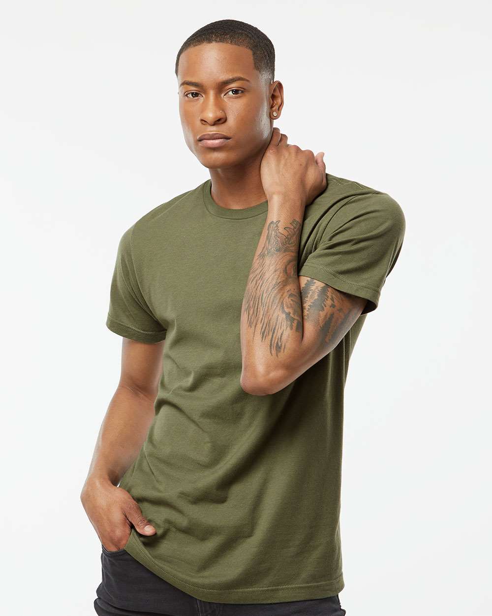 Unisex Fine Jersey T-Shirt - 202 - Military Green