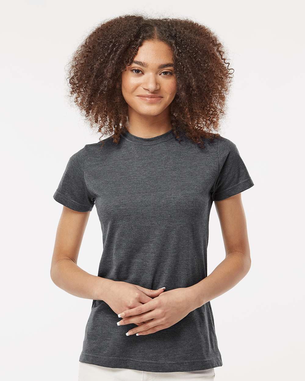 Tultex 216 Women's Fine Jersey Classic Fit T-Shirt - Heather Charcoal