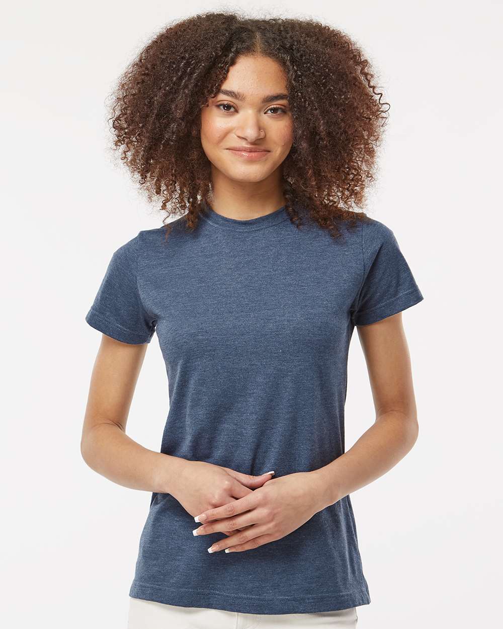 Tultex 216 Women's Fine Jersey Classic Fit T-Shirt - Heather Denim