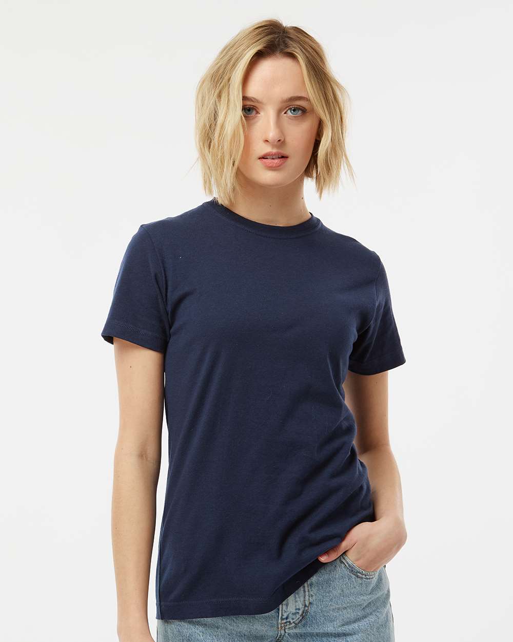 Tultex 216 Women's Fine Jersey Classic Fit T-Shirt - Navy