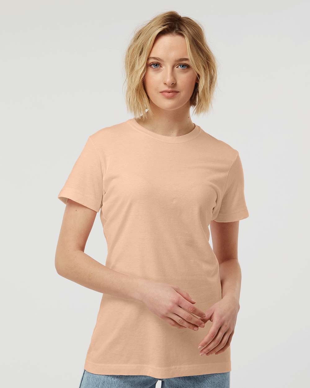 Tultex 216 Women's Fine Jersey Classic Fit T-Shirt - Peach