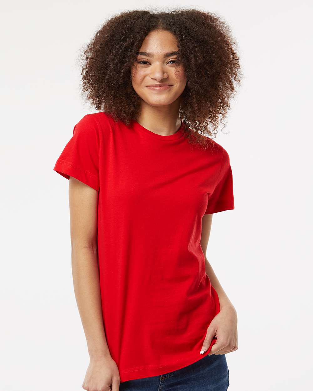 Tultex 216 Women's Fine Jersey Classic Fit T-Shirt - Red