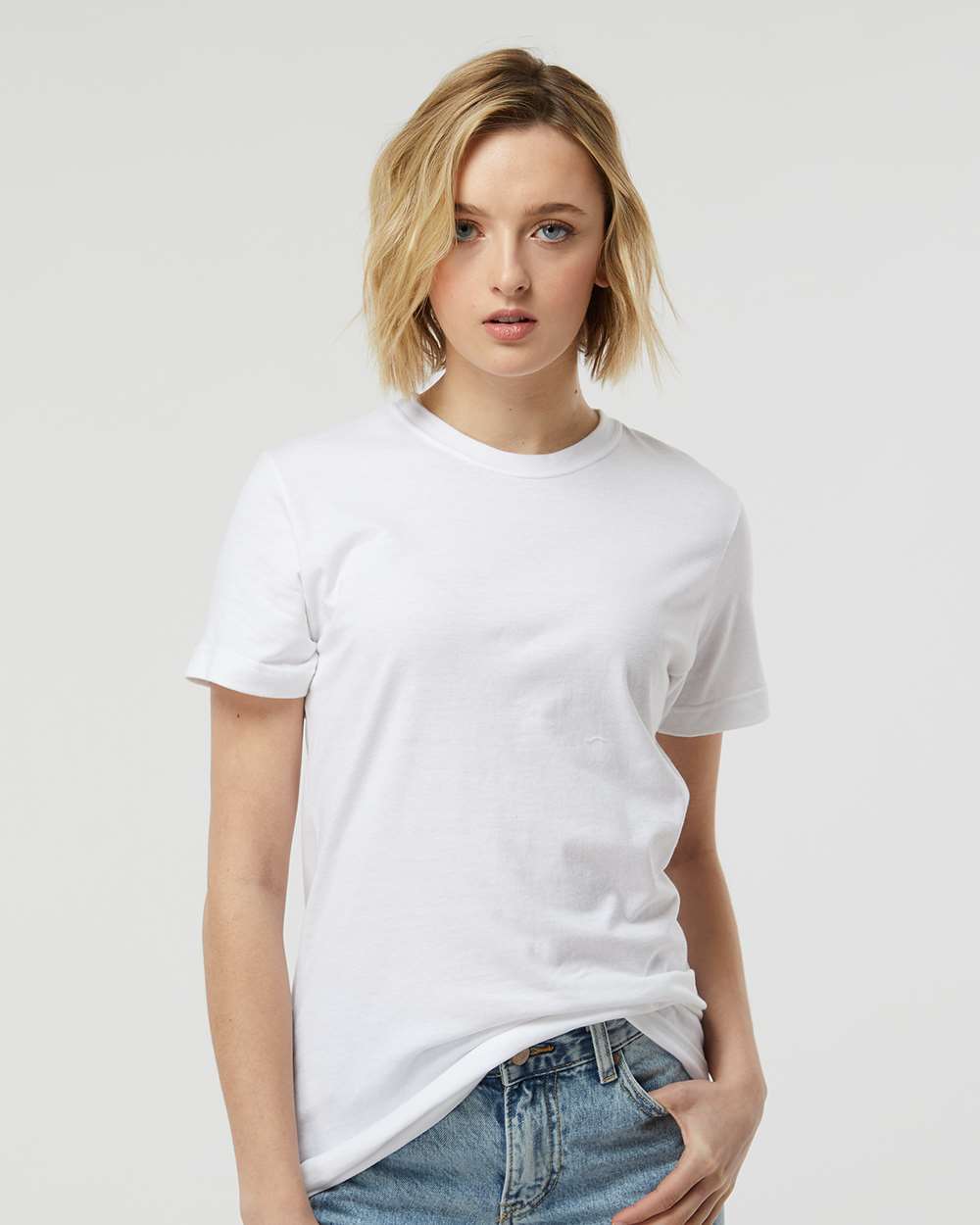 Tultex 216 Women's Fine Jersey Classic Fit T-Shirt - White
