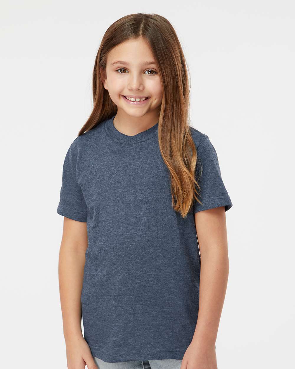 Tultex 235 Youth Fine Jersey T-Shirt - Heather Denim