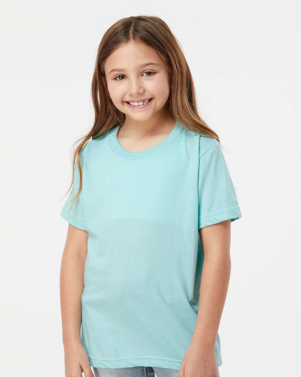 Tultex 235 Youth Fine Jersey T-Shirt - Heather Purist Blue