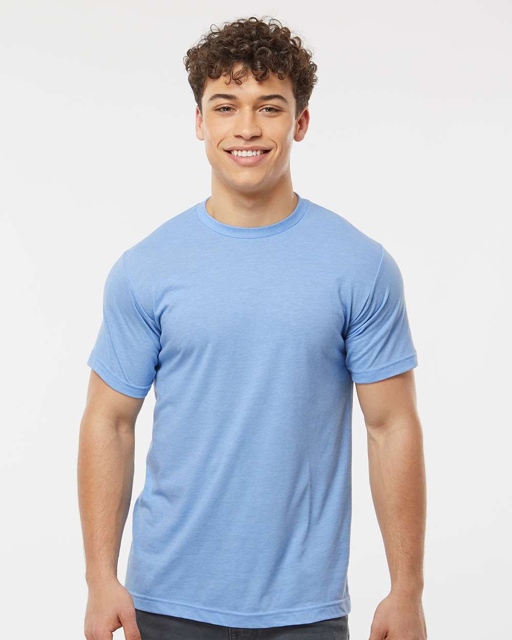 Tultex 241 Unisex Poly-Rich T-Shirt - Heather Athletic Blue