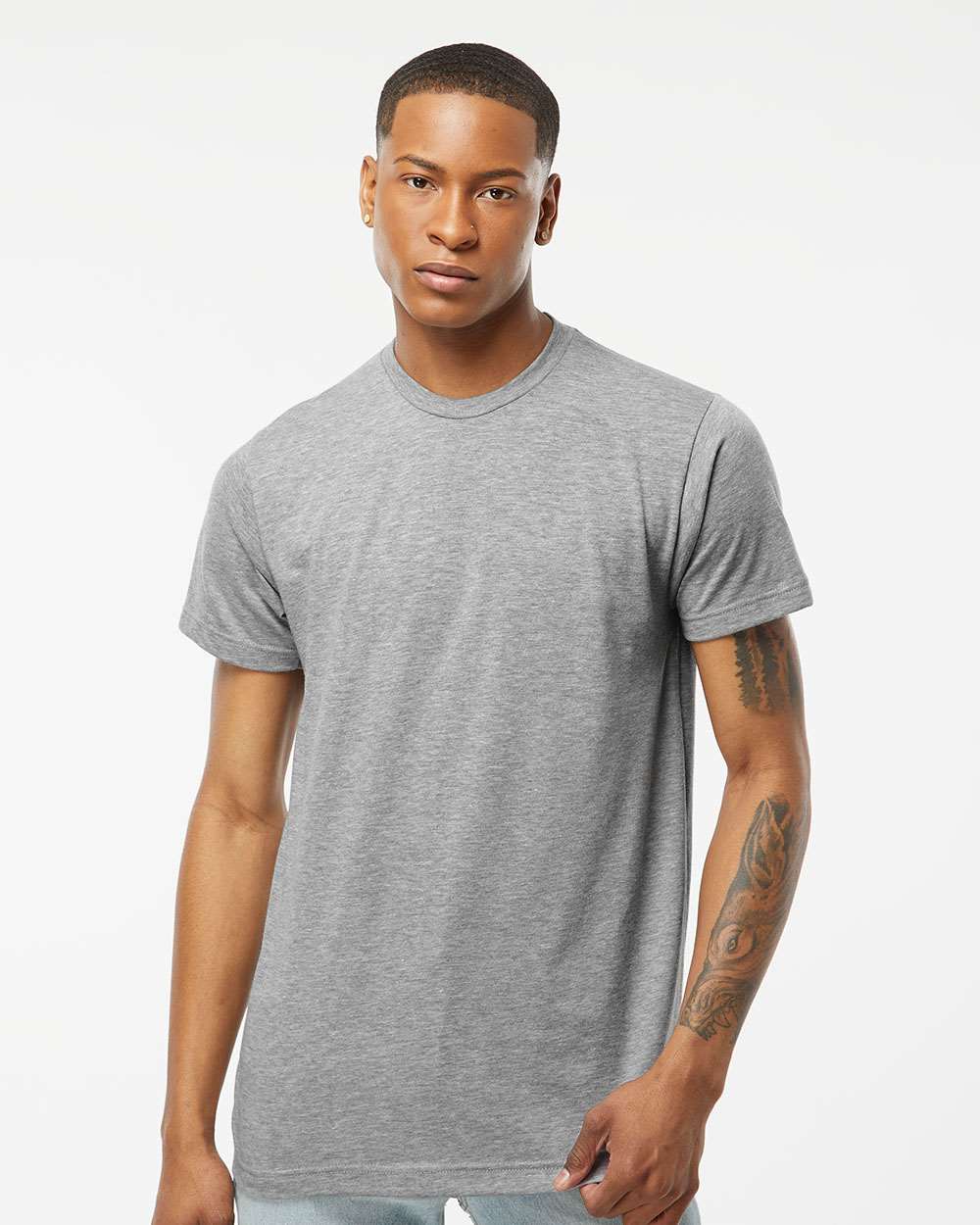 Tultex 241 Unisex Poly-Rich T-Shirt - Heather Grey