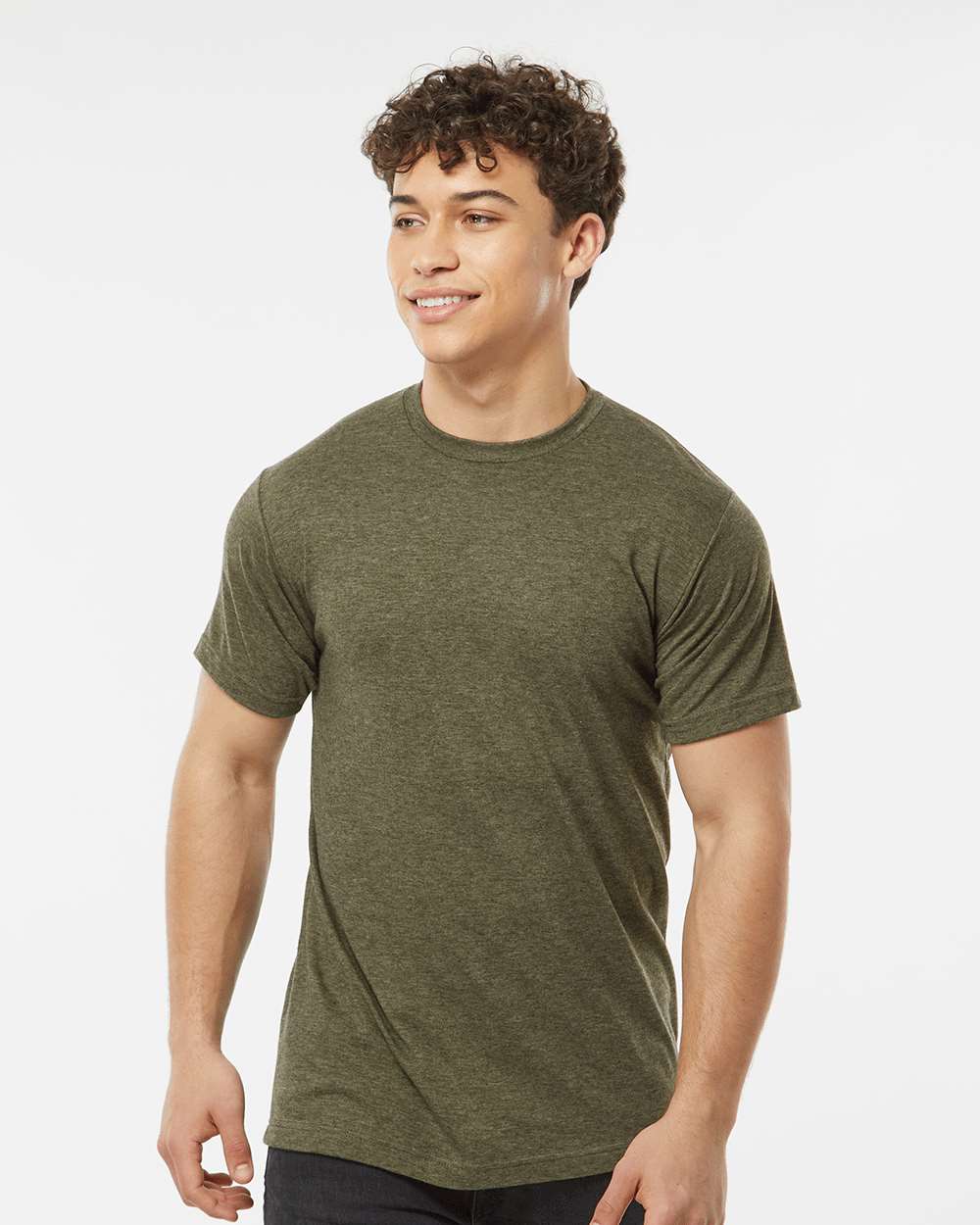 Tultex 241 Unisex Poly-Rich T-Shirt - Heather Military Green
