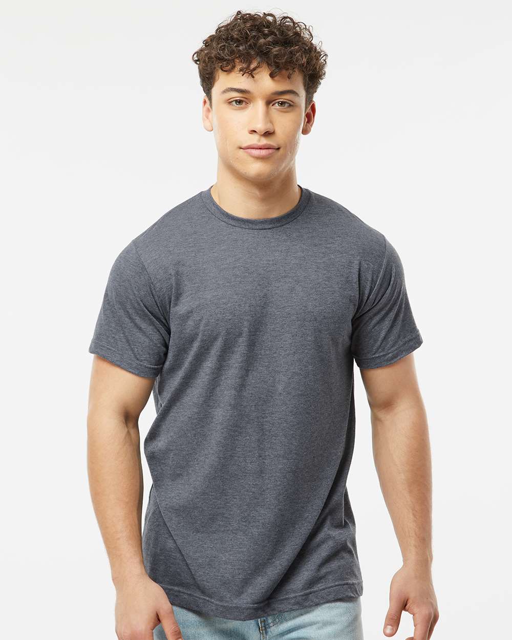 Tultex 241 Unisex Poly-Rich T-Shirt - Heather Navy