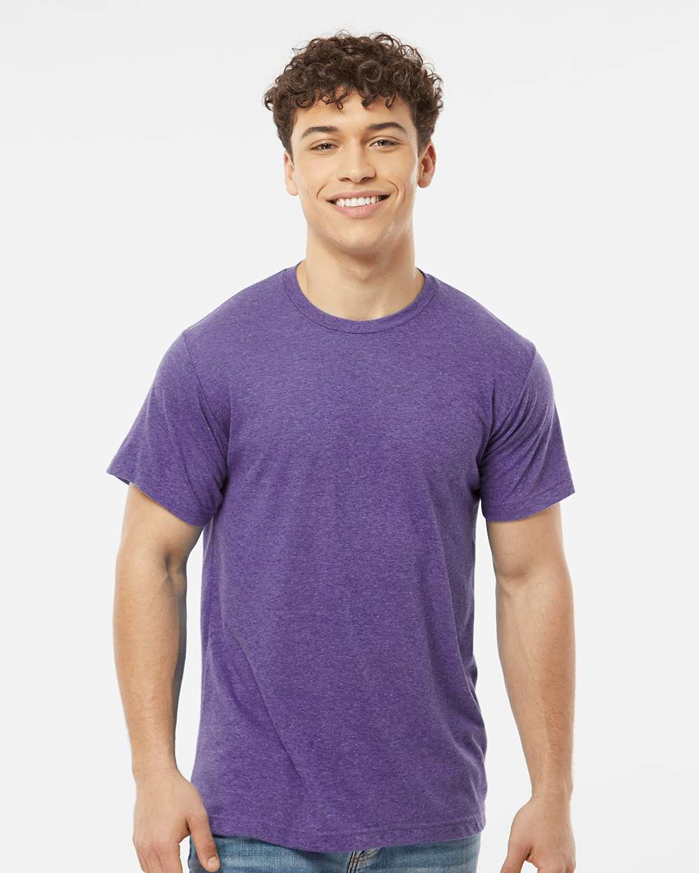 Tultex 241 Unisex Poly-Rich T-Shirt - Heather Purple
