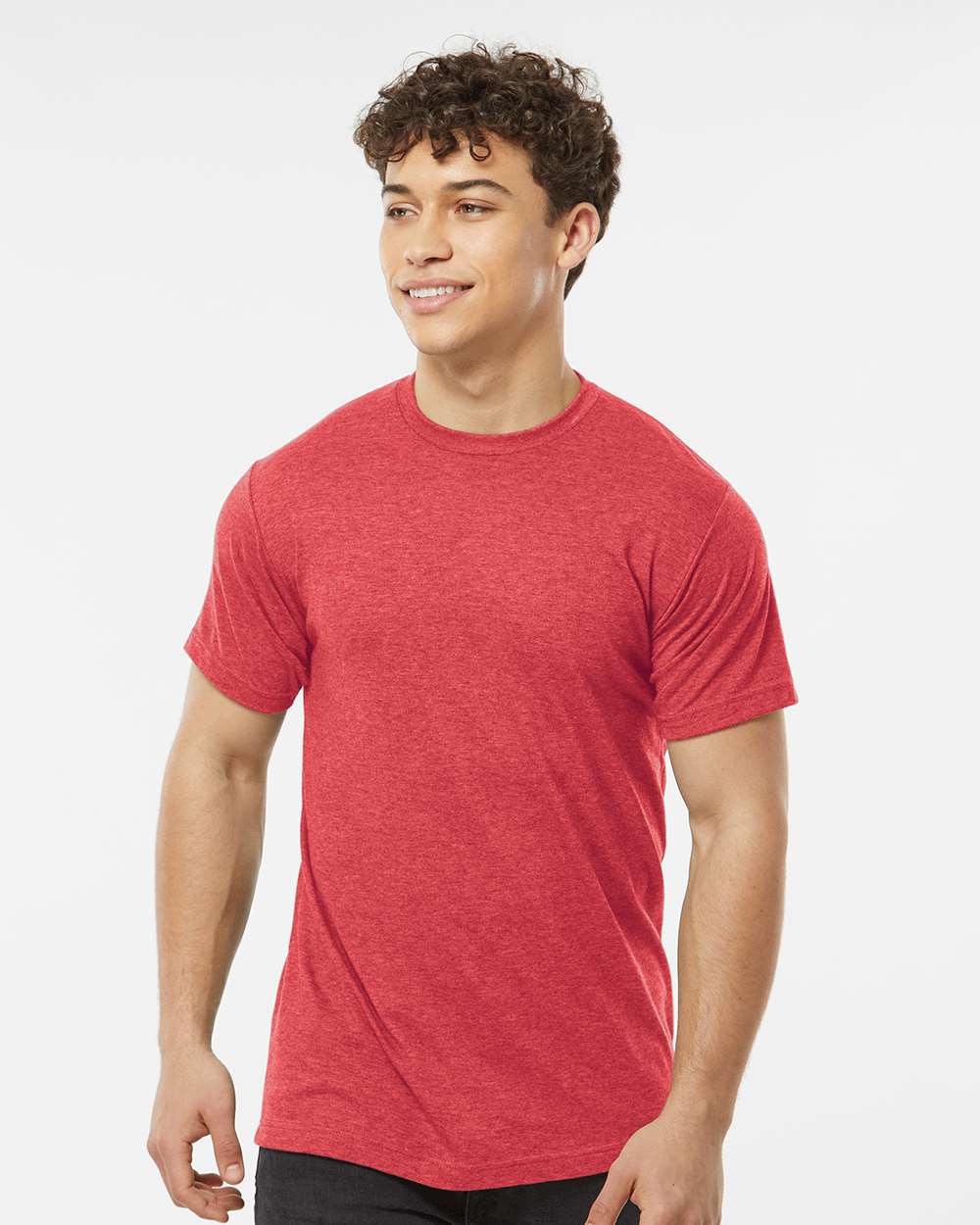 Tultex 241 Unisex Poly-Rich T-Shirt - Heather Red