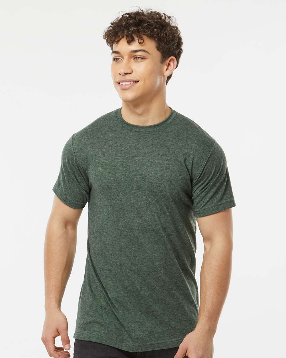 Tultex 241 Unisex Poly-Rich T-Shirt - Heather Hunter