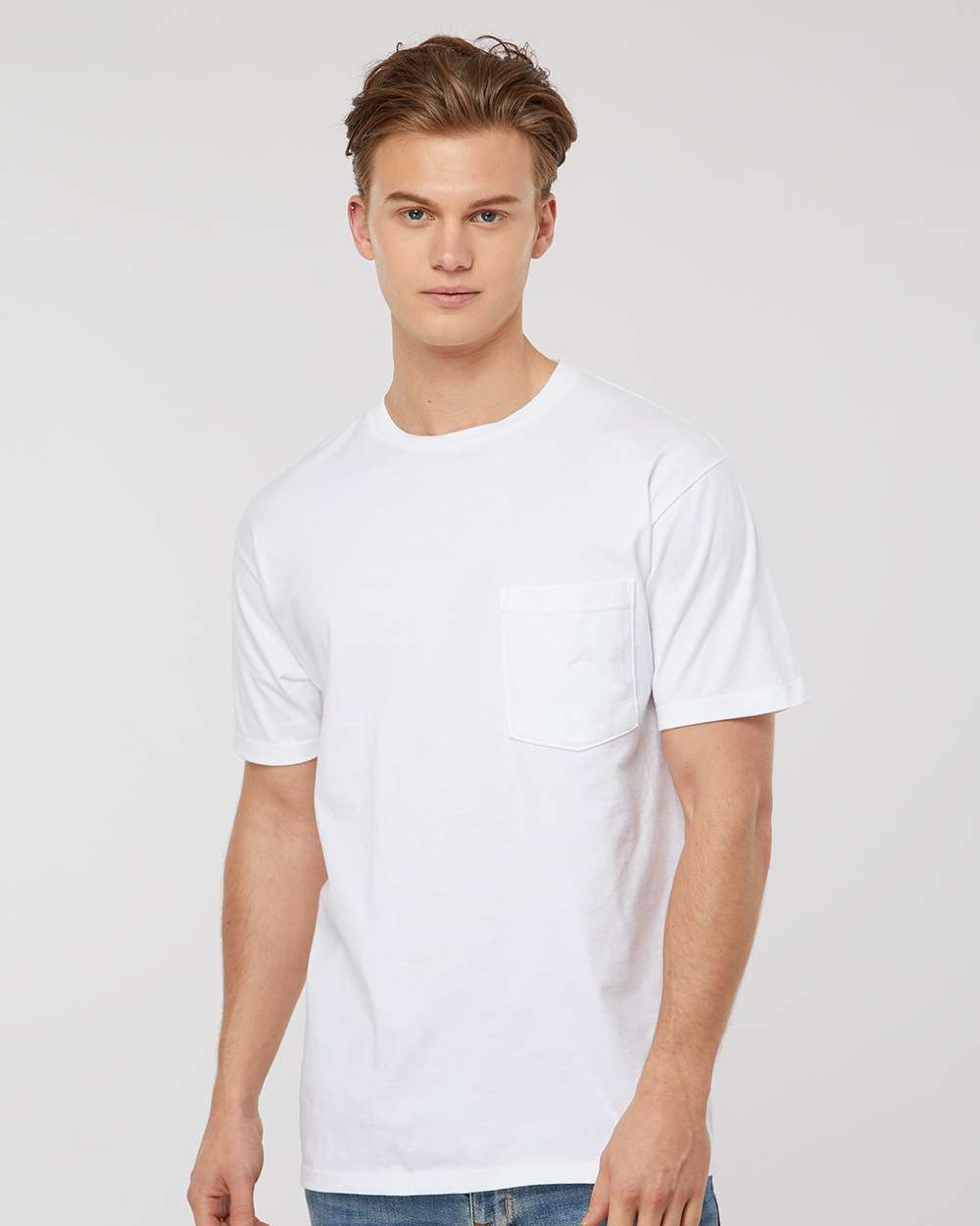 Tultex 293 Unisex Heavyweight Jersey Pocket T-Shirt - White