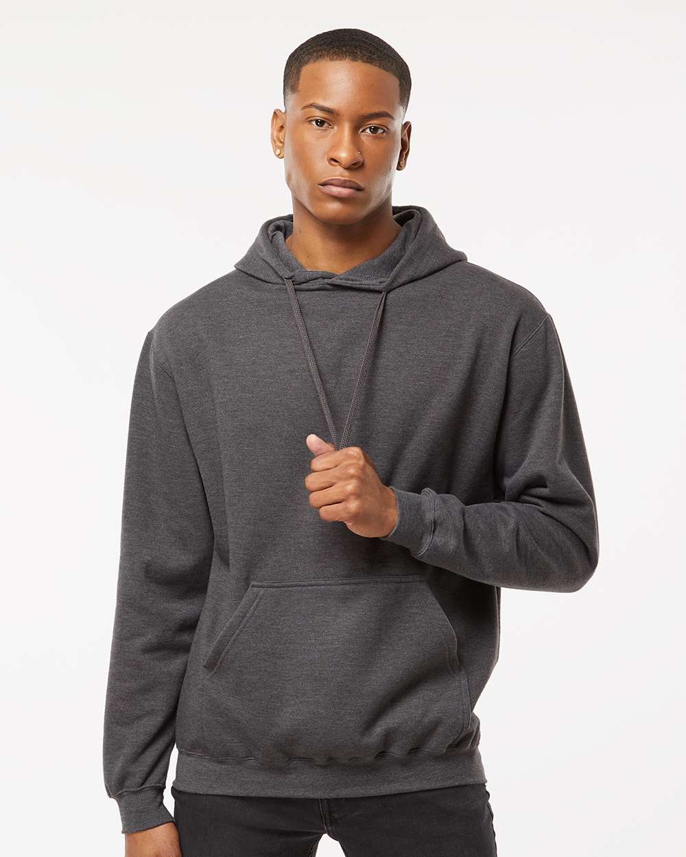Tultex 320 Unisex Fleece Hooded Sweatshirt - Heather Charcoal