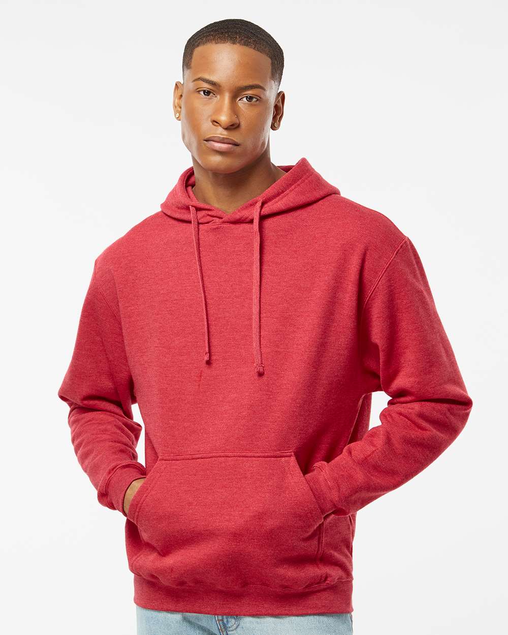 Tultex 320 Unisex Fleece Hooded Sweatshirt - Heather Red
