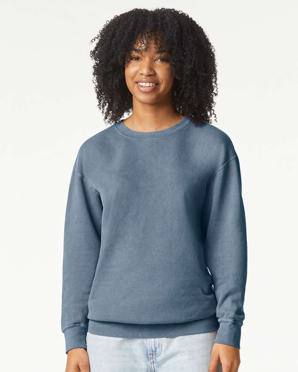 Comfort Colors 1466 Unisex Garment-Dyed Lightweight Crewneck Sweatshirt - Blue Jean