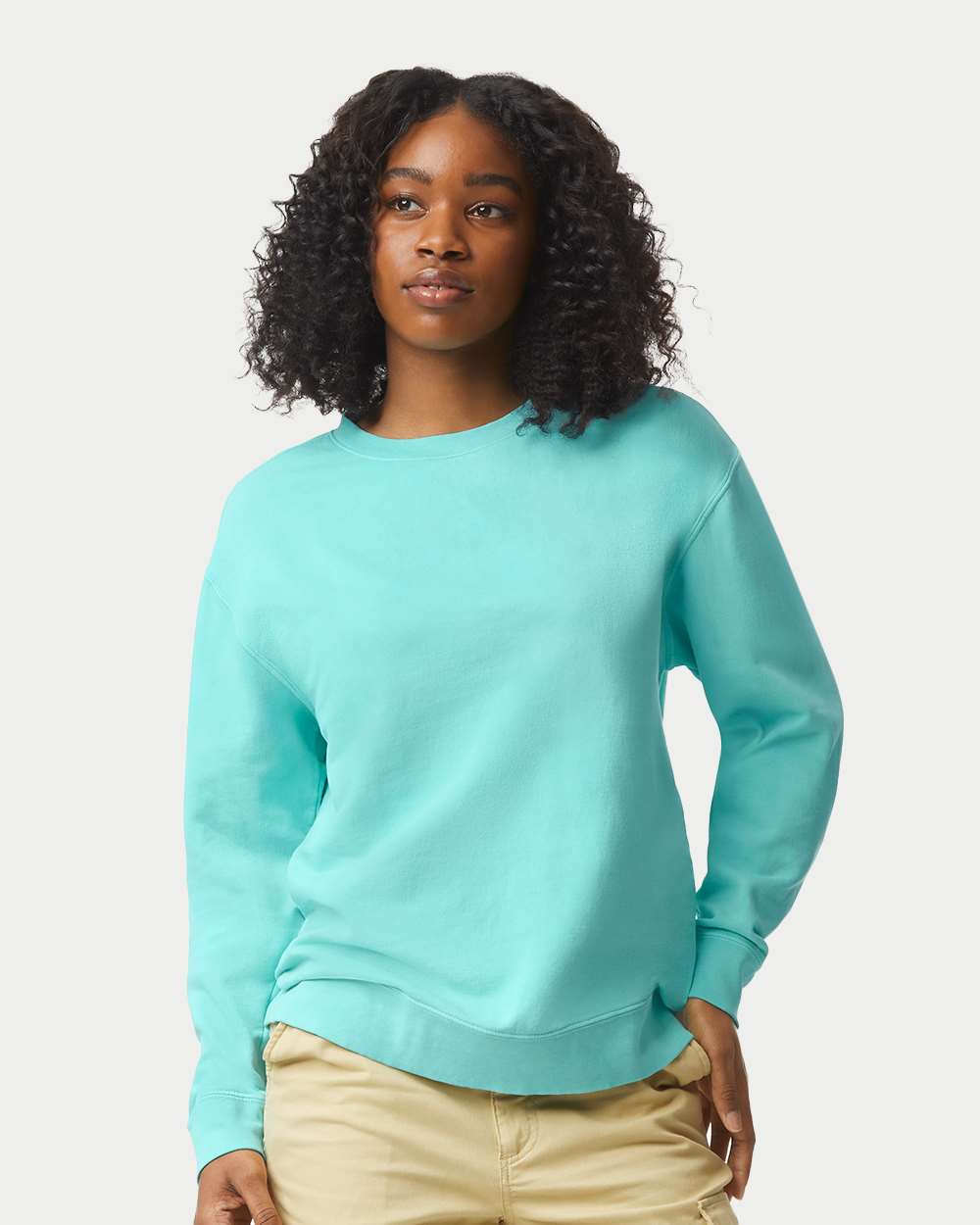Comfort Colors 1466 Unisex Garment-Dyed Lightweight Crewneck Sweatshirt - Chalky Mint