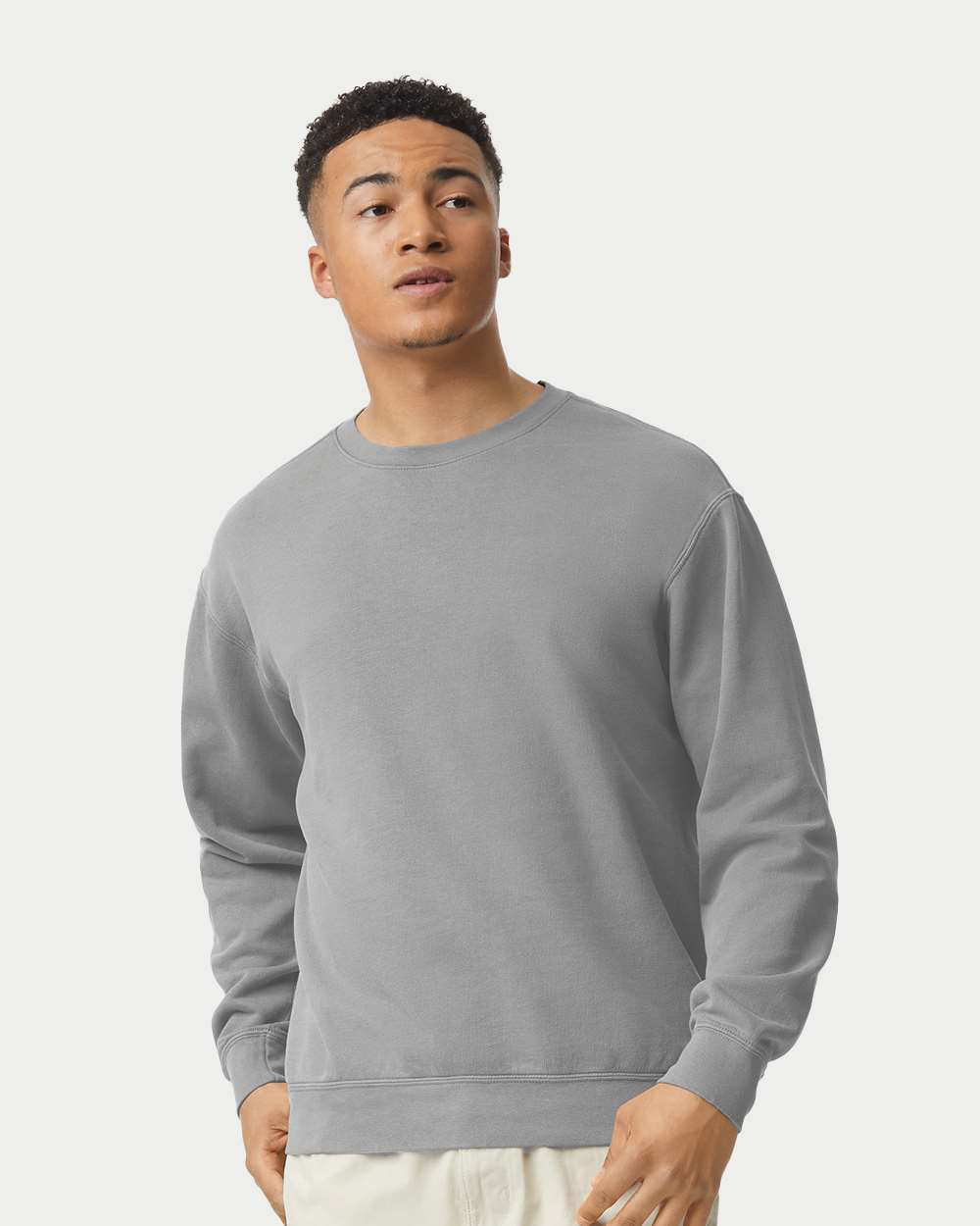 Comfort Colors 1466 Unisex Garment-Dyed Lightweight Crewneck Sweatshirt - Grey