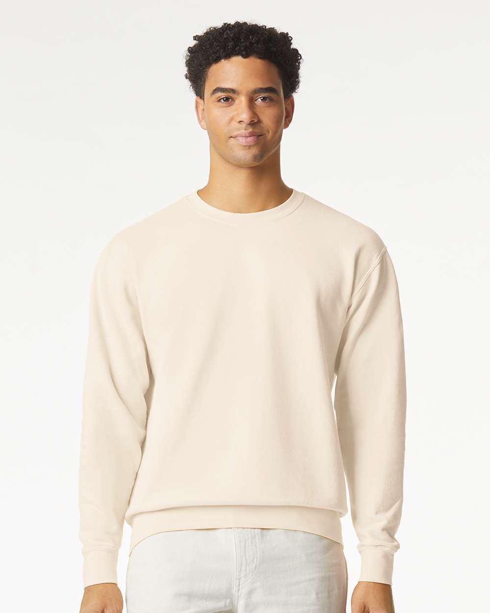 Comfort Colors 1466 Unisex Garment-Dyed Lightweight Crewneck Sweatshirt - Ivory