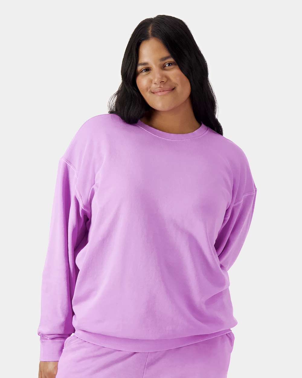 Comfort Colors 1466 Unisex Garment-Dyed Lightweight Crewneck Sweatshirt - Neon Violet