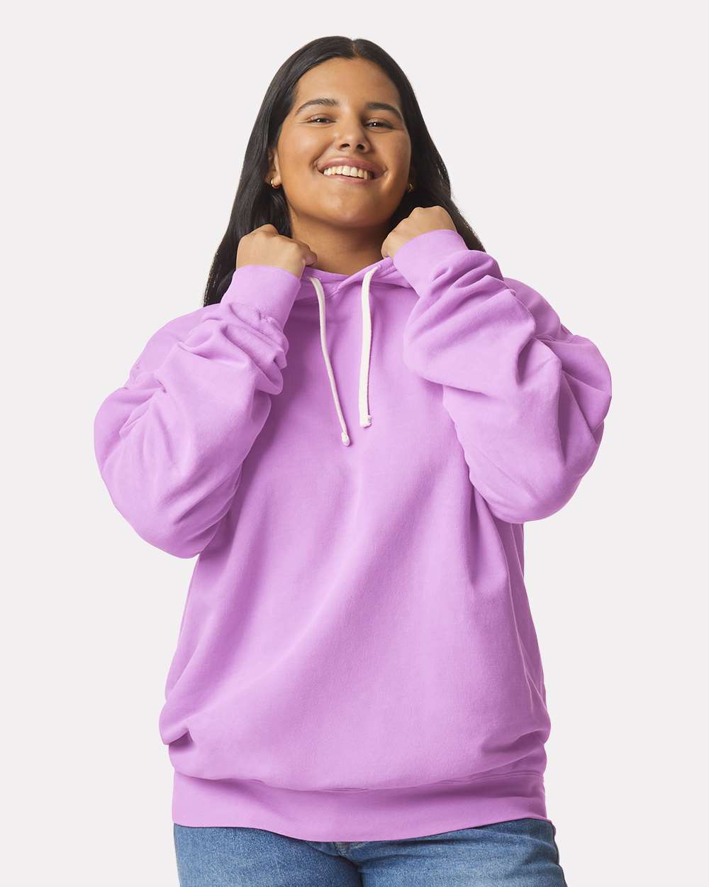 Comfort Colors 1467 Unisex Garment-Dyed Lightweight Hooded Sweatshirt - Neon Violet