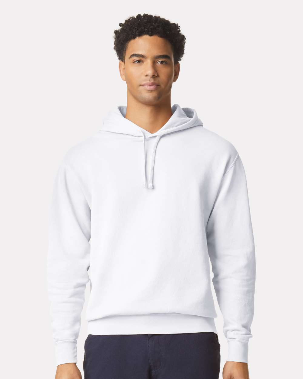 Comfort Colors 1467 Unisex Garment-Dyed Lightweight Hooded Sweatshirt - White