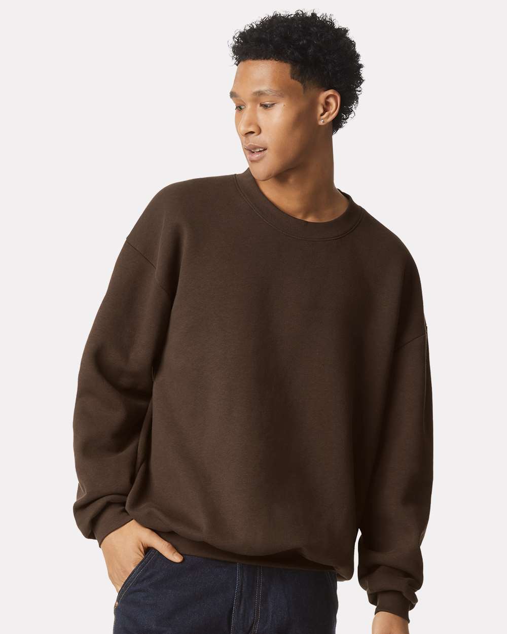 American Apparel RF496 Unisex ReFlex Fleece Crewneck Sweatshirt - Brown