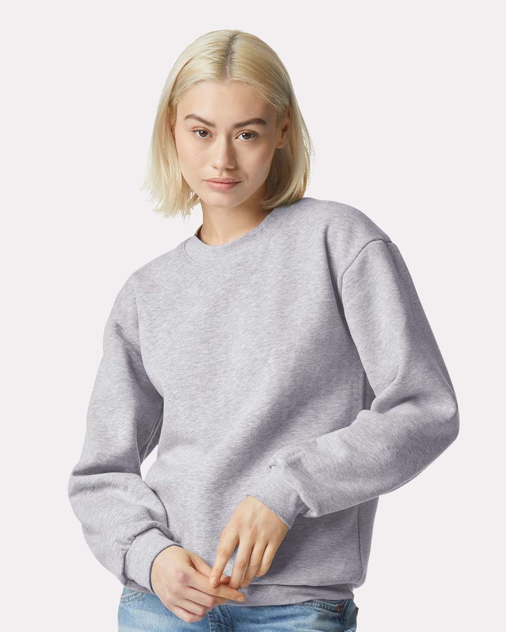 American Apparel RF496 Unisex ReFlex Fleece Crewneck Sweatshirt - Heather Grey