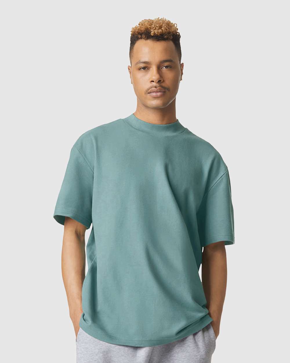 Unisex Pique Mock Neck Tee - 1PQ - Arctic