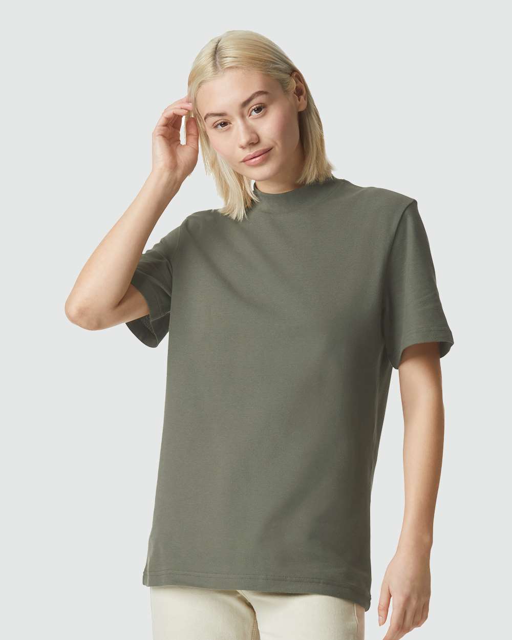 Unisex Pique Mock Neck Tee - 1PQ - Lieutenant