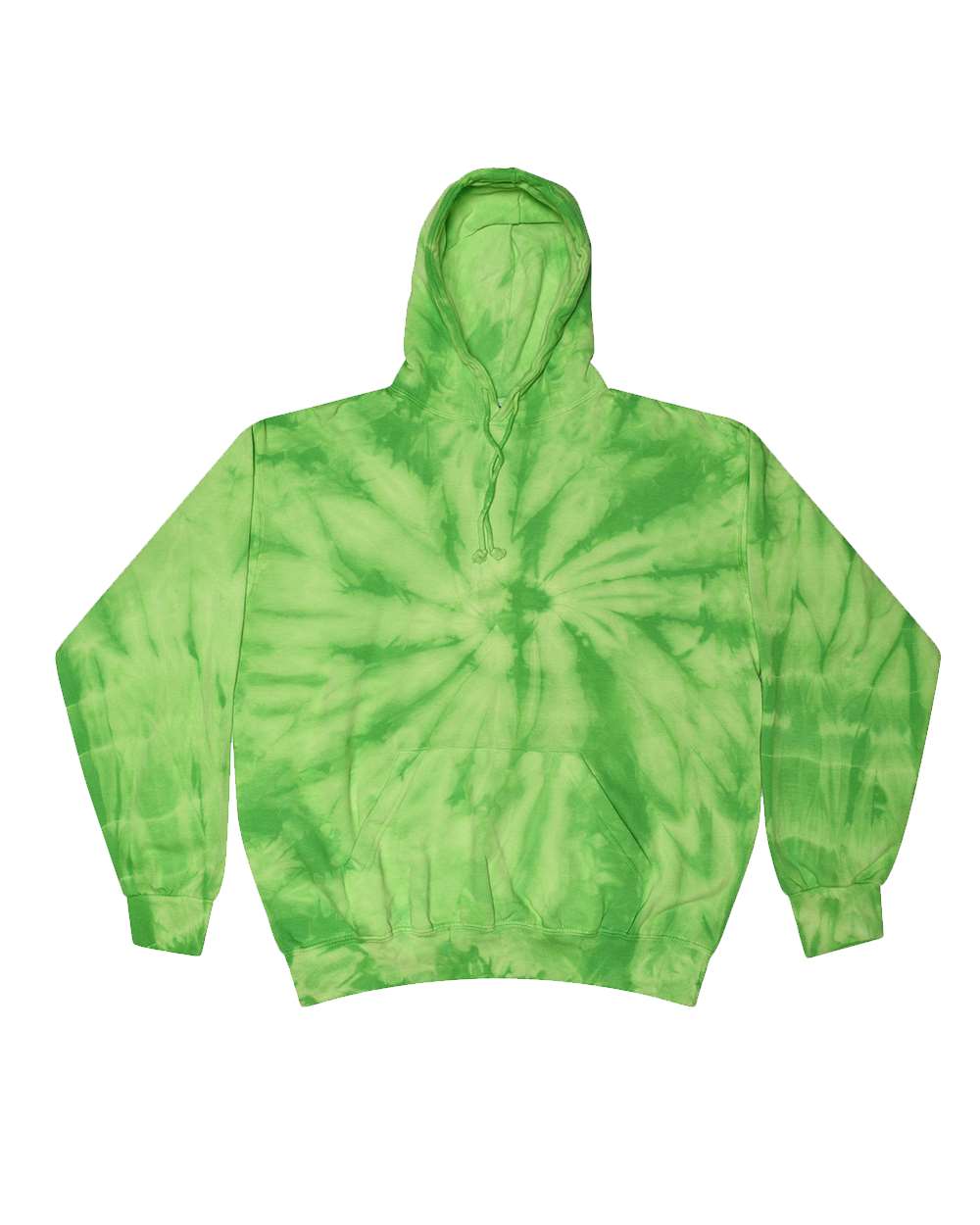Colortone 8777 Unisex Tie-Dyed Hooded Sweatshirt - Spider Lime