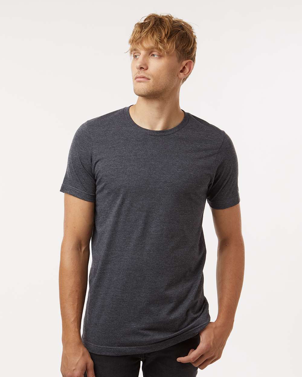 Tultex 602CVC Unisex Combed CVC T-Shirt - Heather Dark Grey