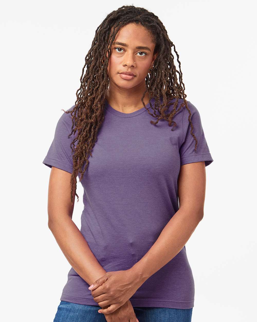 Tultex 602CVC Unisex Combed CVC T-Shirt - Heather Deep Purple
