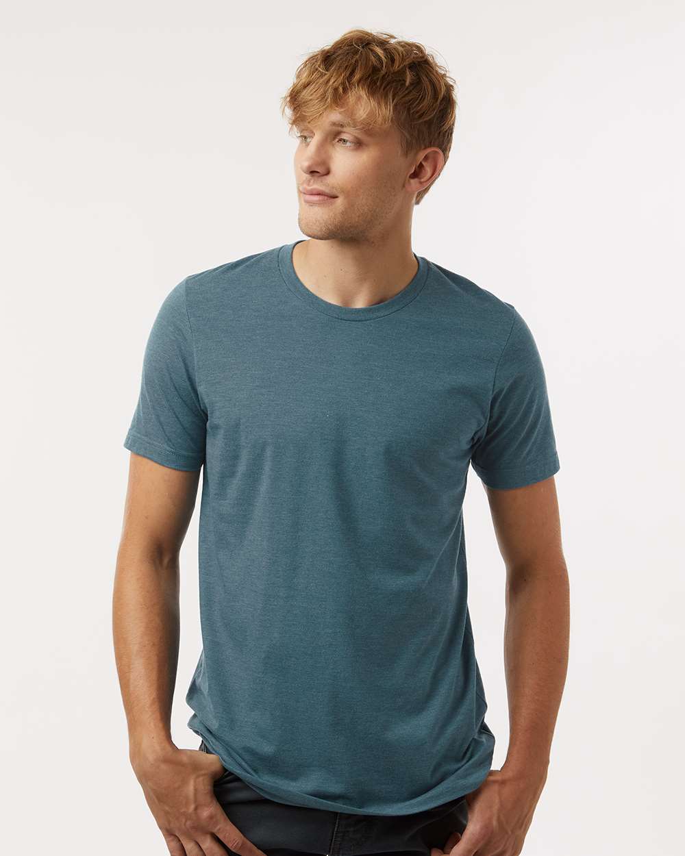 Tultex 602CVC Unisex Combed CVC T-Shirt - Heather Deep Teal