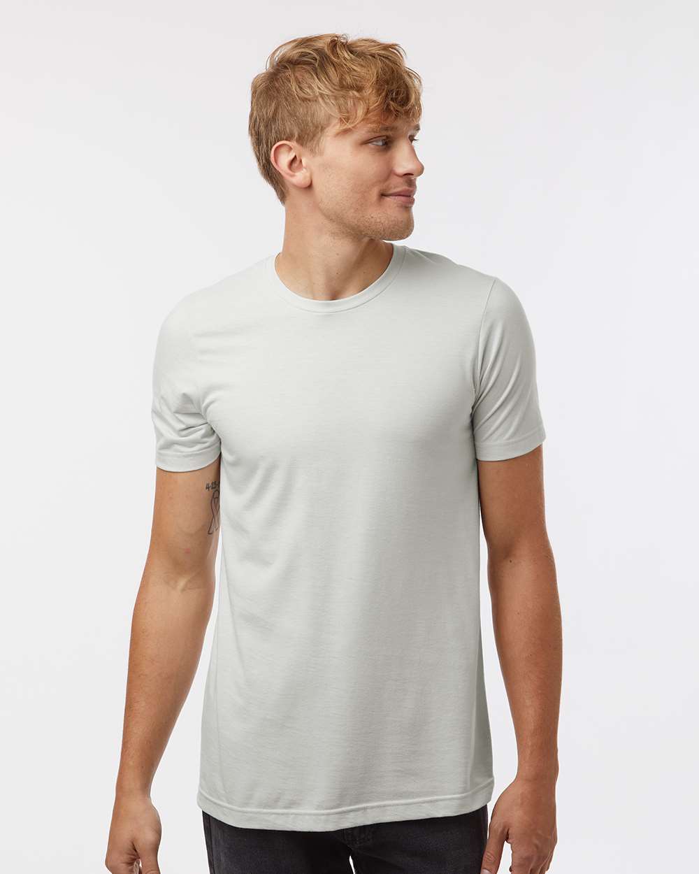 Tultex 602CVC Unisex Combed CVC T-Shirt - Heather Light Silver