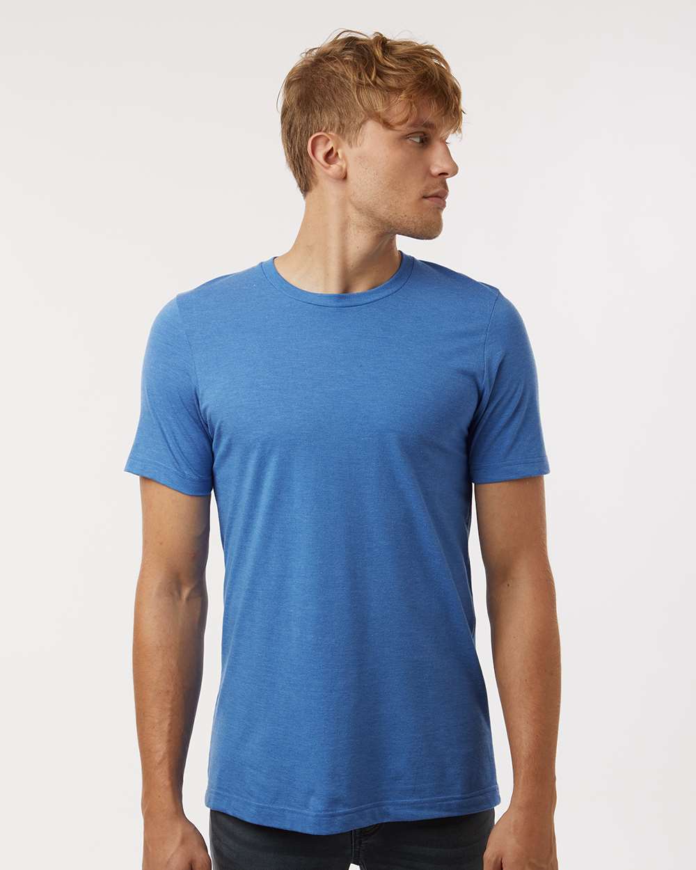 Tultex 602CVC Unisex Combed CVC T-Shirt - Heather Royal