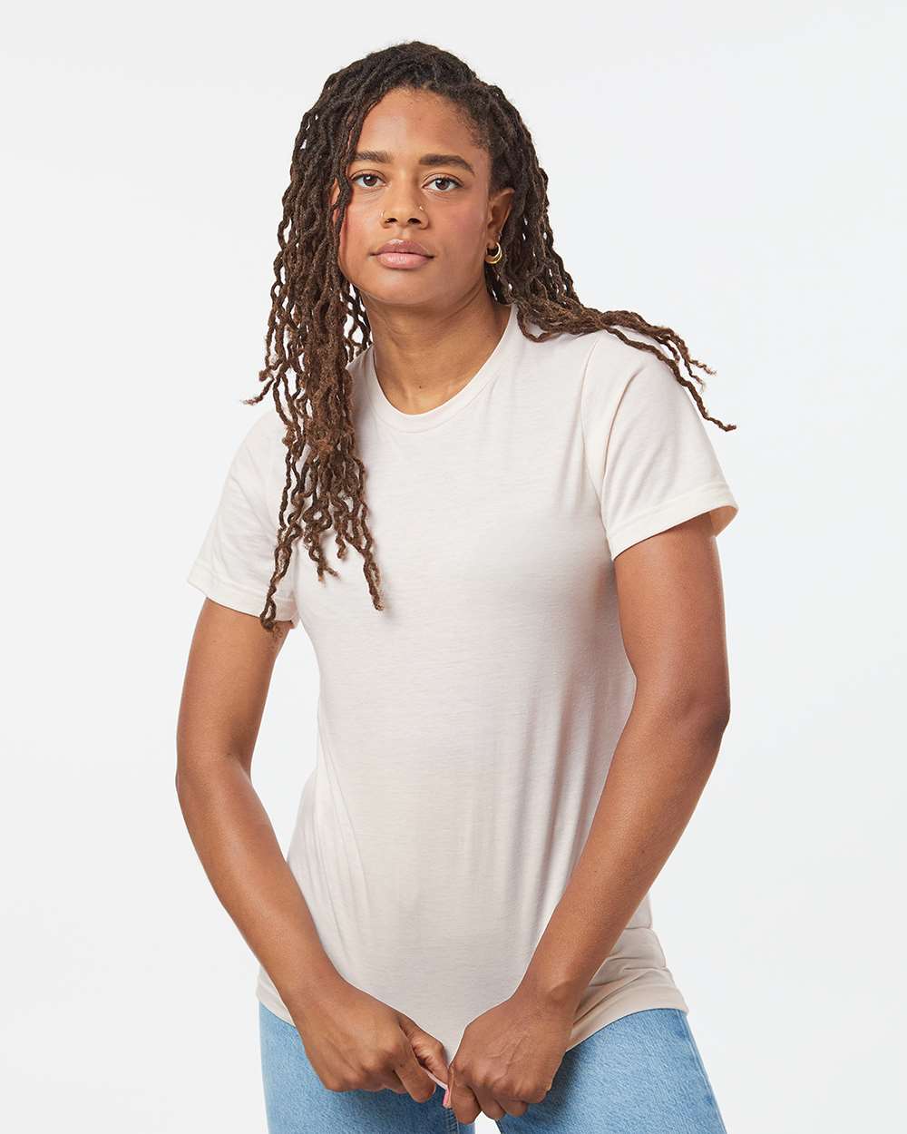 Tultex 602CVC Unisex Combed CVC T-Shirt - Heather Vintage Natural