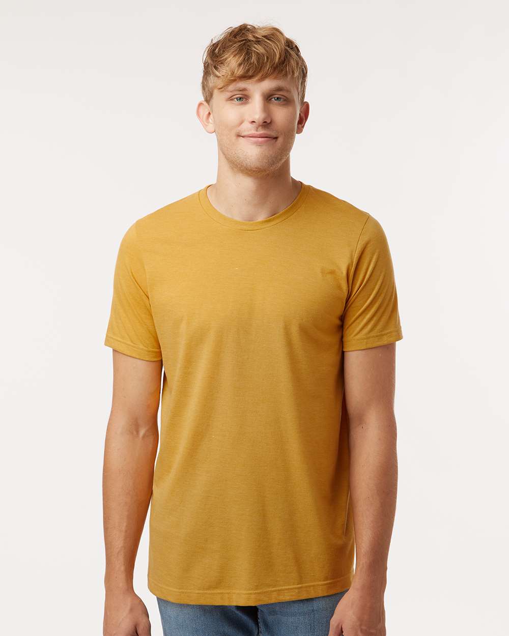 Tultex 602CVC Unisex Combed CVC T-Shirt - Heather Mustard