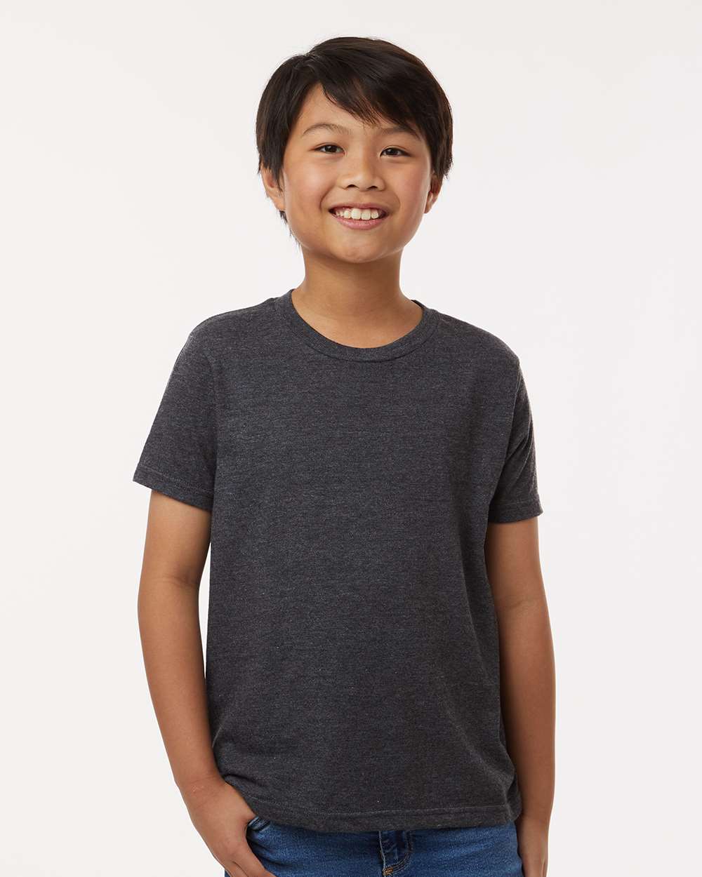 Tultex 235 Youth Fine Jersey T-Shirt - Heather Graphite