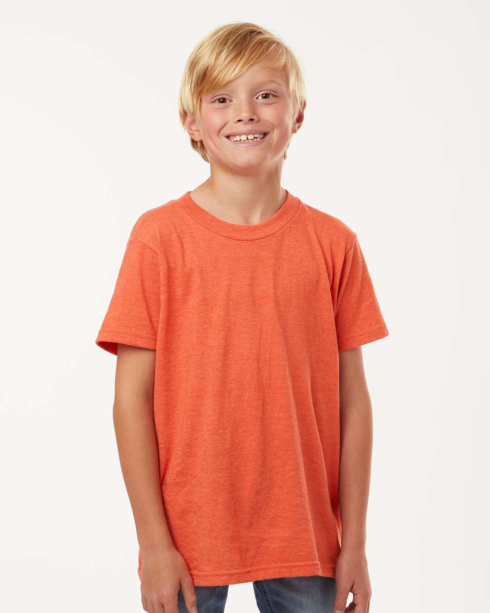 Tultex 235 Youth Fine Jersey T-Shirt - Heather Orange