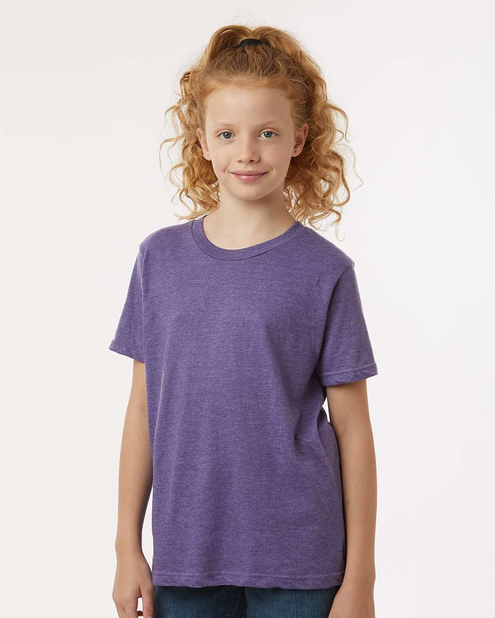 Tultex 235 Youth Fine Jersey T-Shirt - Heather Purple