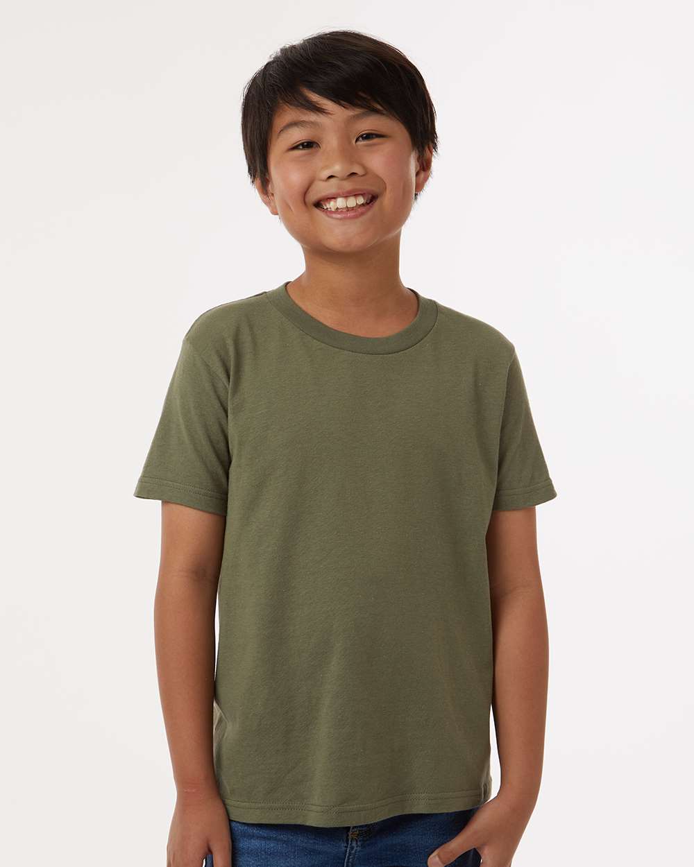 Tultex 235 Youth Fine Jersey T-Shirt - Military Green